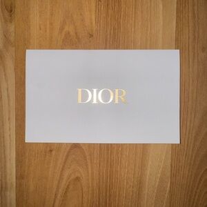 Dior White Card or receipt holder with Gold Foil Logo
